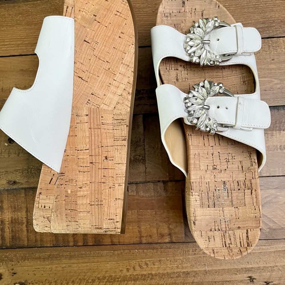 Michael Kors Platform Slides With White Straps An… - image 2